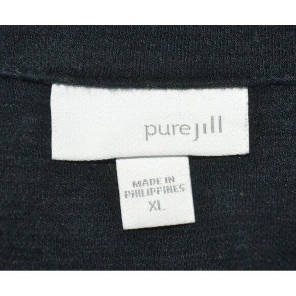 Pure Jill Ladies Black Pullover Crewneck Cotton Sweatshirt Size XL Pockets - Picture 6 of 8